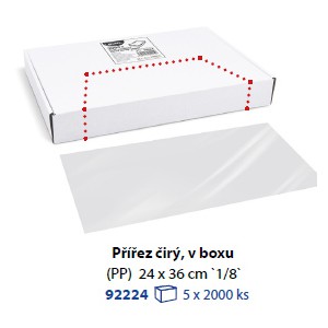 Přířez čirý (PP) 24 x 36 cm `1/8` v boxu [2000 ks] (92224)