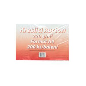 Karton kreslicí bílý A4 220g / 1 list