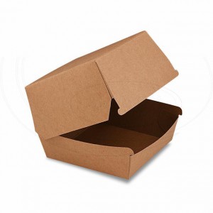 Box na hamburger hnědý 11 x 11 x 9 cm, nepromastitelný [1 ks]