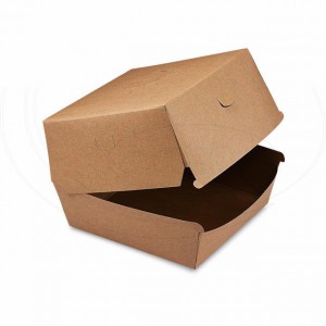 Box na hamburger hnědý 13,5 x 13,5 x 10 cm, nepromastitelný [1 ks]