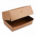 Box na hamburger PLUS, 19,5 x 13,5 x 10 cm, hnědý, nepromastitelný [50 ks]