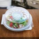 Salátová miska plastová s víčkem na dresink misku, 1600ml (PP)[25 ks]