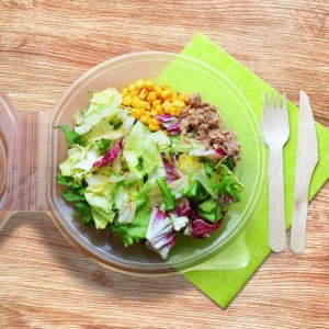 Salátová miska plastová s vypouklým víčkem 1700ml (PP)[1 ks]