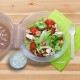 Salátová miska plastová s víčkem na dresink misku, 2100ml (PP)[25 ks]