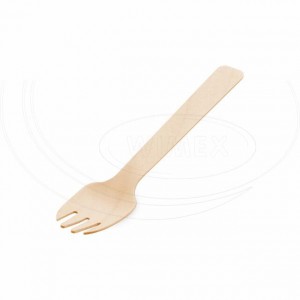 Vidlička na moučník ze dřeva 10,5 cm [1 ks] 
