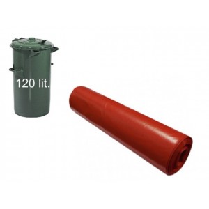 Pytle na odpad červené 70 x 110 cm, 120 l, Typ 60 [25 ks]