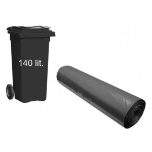 Pytle na odpad černé 90 x 110 cm, 140 l, Typ 60 [25 ks]
