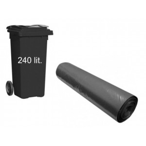 Pytle na odpad černé 100 x 125 cm, 240 l, Typ 80 [10 ks]