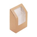 Papírový box EKO na wrap / tortillu 90x50x130 mm hnědý s okénkem  [25 ks]