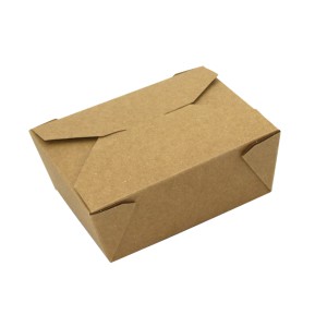 Papírový box EKO na jídlo 128x114x65 mm kraft s chlopněmi 750 ml/ 50ks
