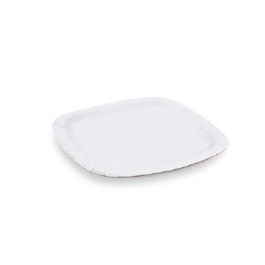 Papírový talíř čtvercový bílý 24 x 24 cm [100 ks]