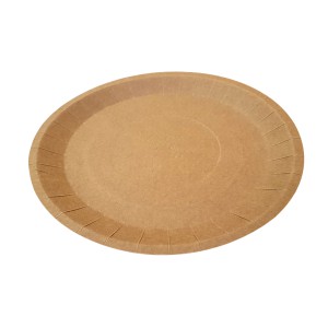 Papírový talíř mělký, nepromastitelný KRAFT Ø 23 cm [1 ks]