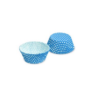 Cukrářský košíček (PAP) Puntíky modrý Ø50 x 30 mm [40 ks]