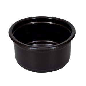 Plastová zatavovací miska na polévku PP 350 ml kulatá černá O115 mm/50ks