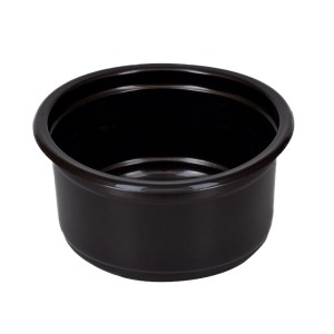 Plastová zatavovací miska na polévku PP 350 ml kulatá černá O115 mm/50ks