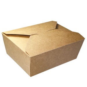 Papírový box EKO na jídlo 195x140x50 mm kraft s chlopněmi 1500 ml/ 50ks