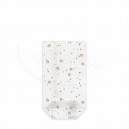 Celofánový sáček čirý (OPP) s křížovým dnem Hvězdy zlaté 9,5x16+4 cm [1 ks]