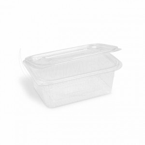Miska (rPET) s víčkem hranatá průhledná 1000ml [50 ks]