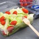 Miska (rPET) s víčkem hranatá průhledná 1500 + 450 ml [50 ks]