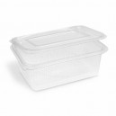 Miska (rPET) s víčkem hranatá průhledná 2000ml [50 ks]