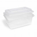 Miska (rPET) s víčkem hranatá průhledná 2000 + 450 ml [50 ks]