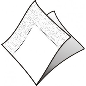 Ubrousky bílé 2-vrstvé, 33x33 cm [50 ks]