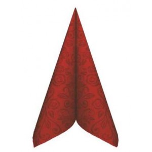 Ubrousky PREMIUM čevené 40 x 40 cm "dekor R" [50 ks]