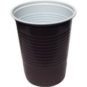 Kávový kelímek hnědo-bílý 0,2 l (PP)  (Ø 70 mm) [1ks]