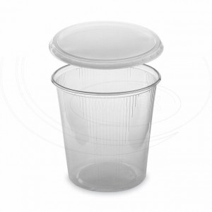 Miska plastová kulatá průhledná 500 ml + víčko (PP) [250 ks]