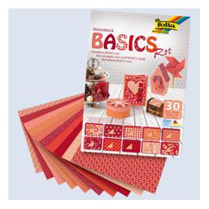 Hobby papír Basics červený 24x34cm 30ks