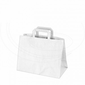 Papírová taška 32+16 x 27 cm bílá [50 ks]