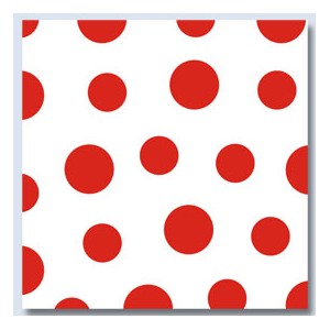 Ubrousky 1-vrstvé Harmony  Dots  červené , 33 x 33 cm [30 ks] 